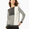 Jones New York Colorblock Crew Neck Button Detail Sweater