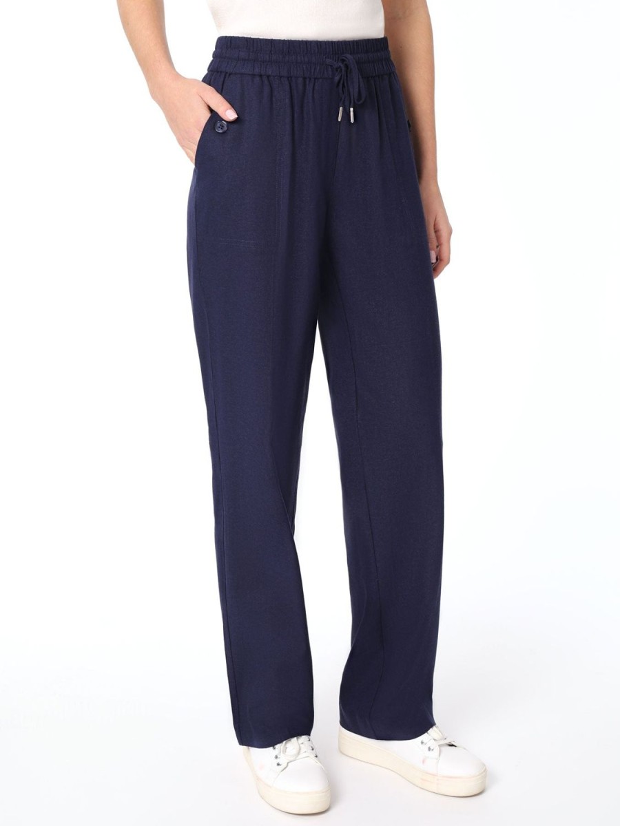 Jones New York Pull-On Linen-Blend Drawstring Pants