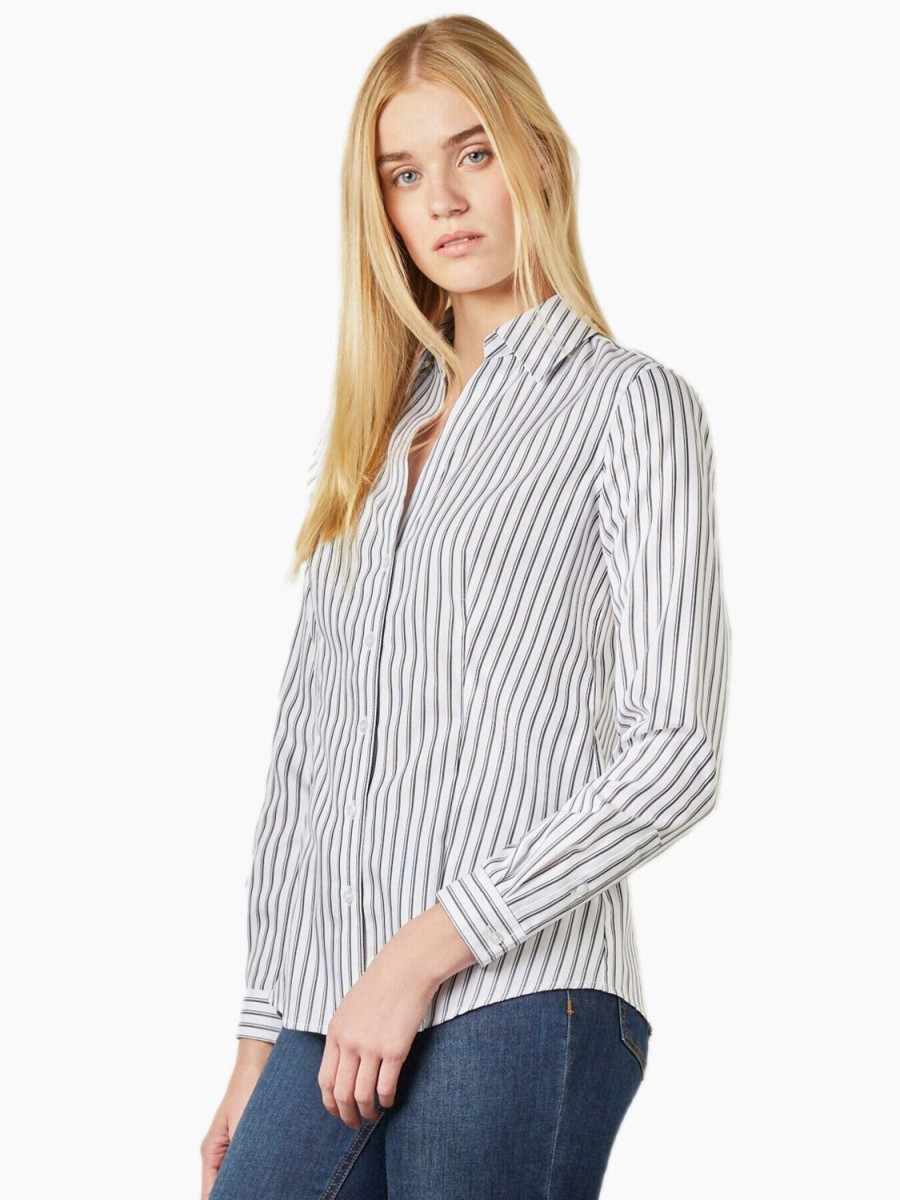 Jones New York Striped Easy-Care Button-Up Shirt